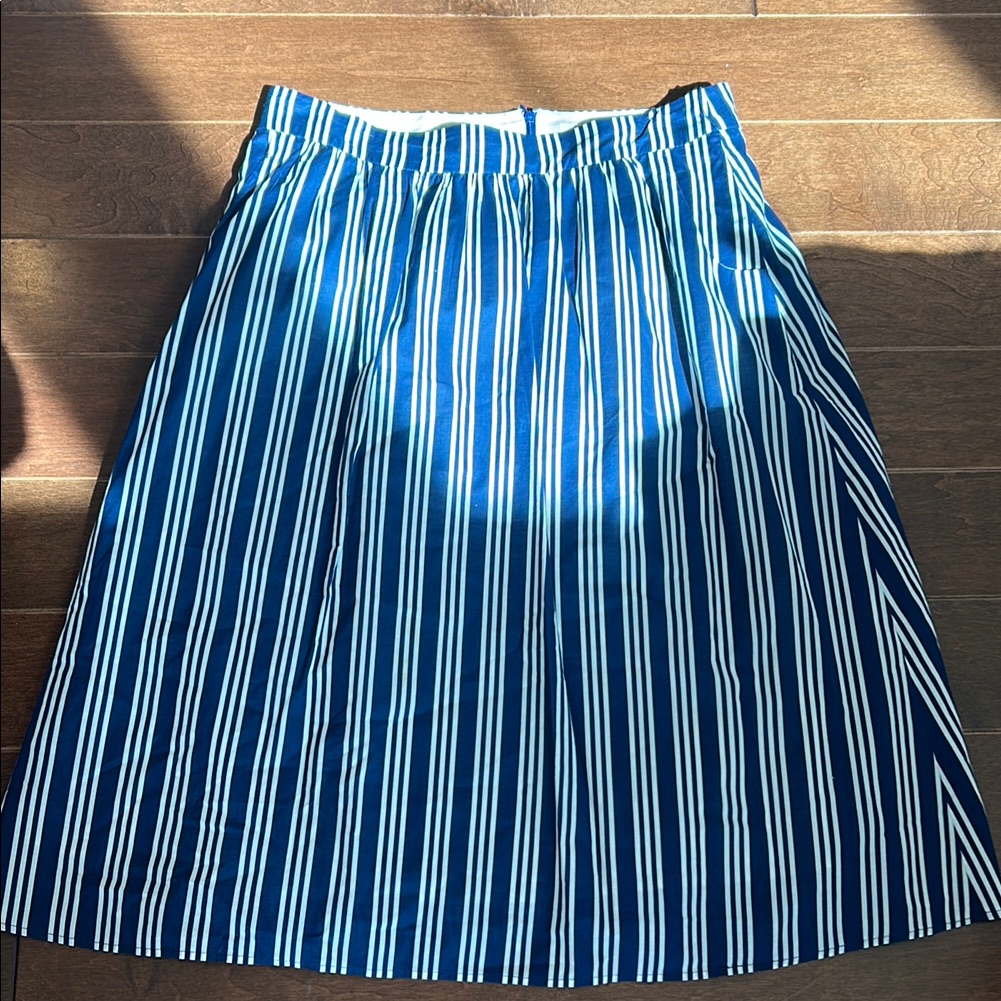 Blue Striped Skirt Boden 14r